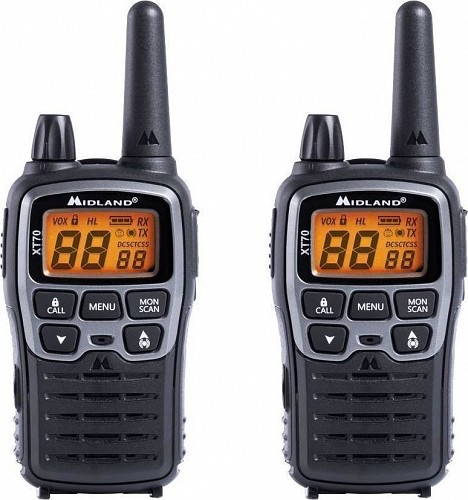 Midland XT70 Ζεύγος Φορητών Ασύρματων Πομποδεκτών PMR446/LPD με 93 κανάλια