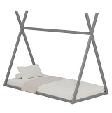 B2bmarkt ΚΡΕΒΑΤΙ ΠΑΙΔΙΚΟ MUNK HM681.05 τ.MONTESSORI ΜΑΣΙΦ ΞΥΛΟ ΠΕΥΚΟΥ ΓΚΡΙ- 190x90εκ