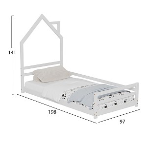 B2bmarkt ΚΡΕΒΑΤΙ ΠΑΙΔΙΚΟ HOUSER HM676.03 τ.MONTESSORI ΞΥΛΟ ΠΕΥΚΟ ΛΕΥΚΟ- 190x90εκ