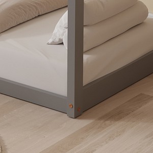 B2bmarkt ΚΡΕΒΑΤΙ ΠΑΙΔΙΚΟ PEPE HM677.05 τ.MONTESSORI ΞΥΛΟ ΠΕΥΚΟ ΓΚΡΙ- 190x90εκ