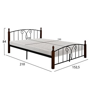 B2bmarkt ΚΡΕΒΑΤΙ ΔΙΠΛΟ & ΣΤΡΩΜΑ SUZIE HM21332 ΜΕΤΑΛΛΟ & ΞΥΛΟ ΣΕ ΚΑΡΥΔΙ--ΣΤΡΩΜΑ 150x200εκ