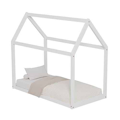 B2bmarkt ΚΡΕΒΑΤΙ ΠΑΙΔΙΚΟ PEPE HM677.03 τ.MONTESSORI ΞΥΛΟ ΠΕΥΚΟ ΛΕΥΚΟ- 190x90εκ