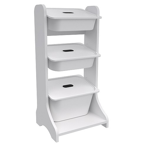 B2bmarkt ΕΠΙΠΛΟ ΑΠΟΘΗΚΕΥΣΗΣ FRED HM18207.01 ΛΕΥΚΗ ΜΕΛΑΜΙΝΗ 44x35x90Υεκ.