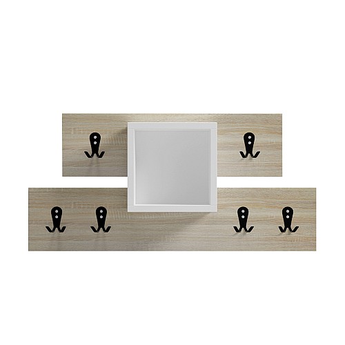 B2bmarkt ΚΡΕΜΑΣΤΡΑ ΕΙΣΟΔΟΥ & ΡΑΦΙ SLOT HM18077.01 ΜΕΛΑΜΙΝΗ SONAMA-ΛΕΥΚΟ 69x12x32Υεκ