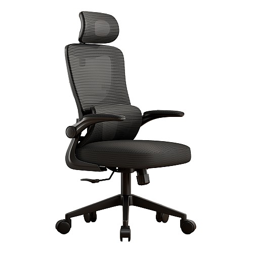 B2bmarkt ΚΑΡΕΚΛΑ ΓΡΑΦΕΙΟΥ KESI HM1222.01 ΜΑΥΡO MESH & PP 52x50x122Υεκ.