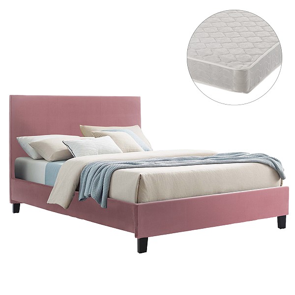 B2bmarkt ΚΡΕΒΑΤΙ ΜΕ ΣΤΡΩΜΑ BECCA HM21283.05 ΣΑΠΙΟ ΜΗΛΟ ΒΕΛΟΥΔΟ--ΓΙΑ 150x200εκ