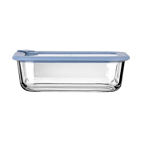 ESTIA ΦΑΓΗΤΟΔΟΧΕΙΟ COLORSEAL ΓΥΑΛΙΝΟ 1050ml 21.6x16.5x7.4cm ΜΕ ΚΑΠΑΚΙ ΣΙΛΙΚΟΝΗΣ ΜΠΛΕ 01-26530