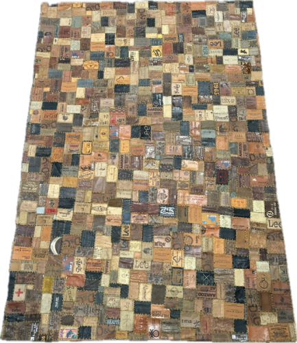 FIDELIO ΧΑΛΙ ΔΕΡΜΑΤΙΝΟ (PANDEM) ΔΙΑΣΤΑΣΕΙΣ.120*170ΕΚ. ΥΛΙΚΟ. 100% ΔΕΡΜΑΤΙΝΑ JEANS TAGS ΡΑΜΜΕΝΑ ΣΕ ΠΕΛΟΣ FD-PAN120
